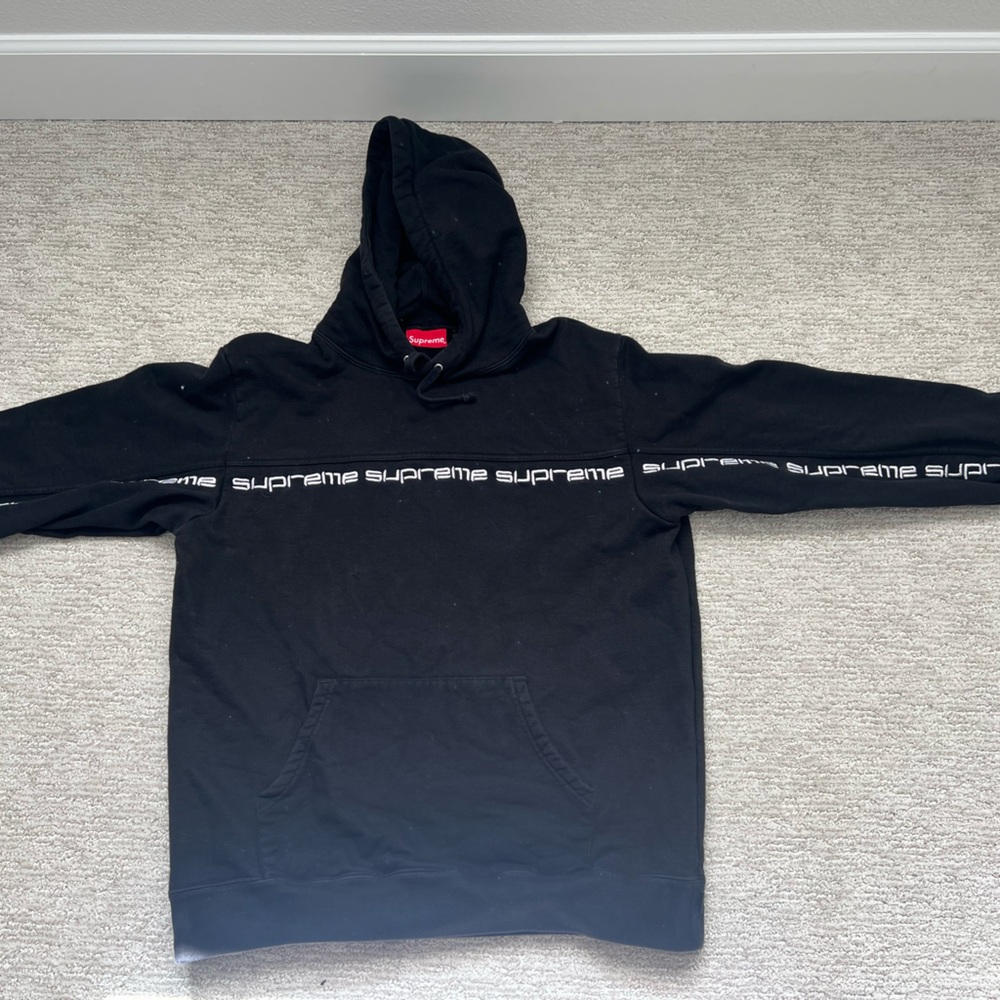 Supreme Black Hoodie with White Logo